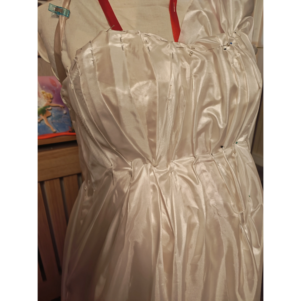Dress in progress, just to see front pleats and add zip
