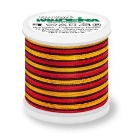 Madeira 9840_2145 | Rayon Multicolor Embroidery Thread 200m | Gold/Black/Red