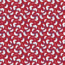 Ahoy Matey Seagull in Crimson Fabric