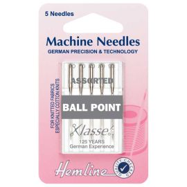 Hemline H101.99 | Sewing Machine Needles | Ball Point | Mixed | 5 Pieces