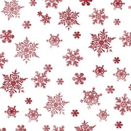 Holiday Elegance White Snowflakes Fabric