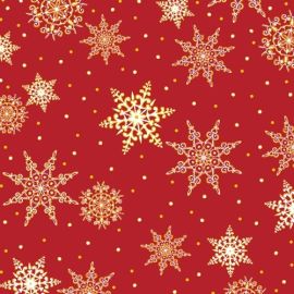 Jolly Old St Nick, Snowflakes Red Fabric