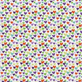 Mini Multicolour Hearts Fabric
