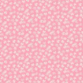 Mountain Meadow Star Flowers on Pink Fabric