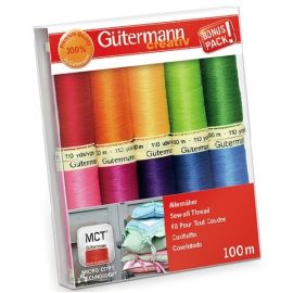 Gutermann 734006_3 | Multi Colours 100m Sew All Thread Set 10pk