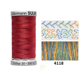 Gutermann Sulky Variegated Cotton | 300m | Caribbean | 709743_4118