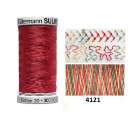 Gutermann Sulky Variegated Cotton | 300m | Rhubarb | 709743_4121