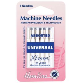 Hemline H100.99 | Sewing Machine Needles |  Universal: Mixed: 5 Pieces Universal Needles