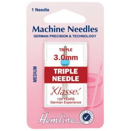 Hemline H117.30 | Sewing Machine Needles |  Triple Universal: 80/12: 1 Piece