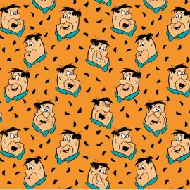 The Flintstones Tossed Fred on Orange Fabric